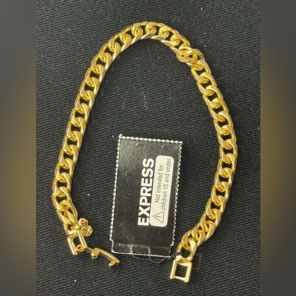Express Gold Tone Link 8 inch Lobster Clasp Bracelet - Picture 1 of 6